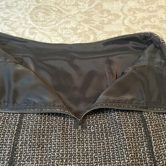 Halogen mini skirt tweed like wool blend lined exposed stitching & zipper Sz 6 - Picture 4 of 9